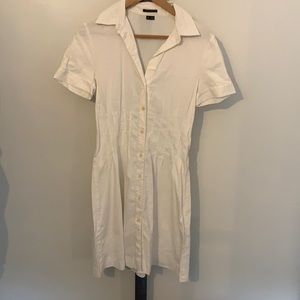 Theory short-sleeved linen shirt dress, white, size 8